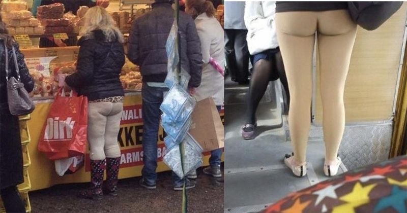 Hierom kun je beter geen vleeskleurige leggings dragen (20 foto's)
