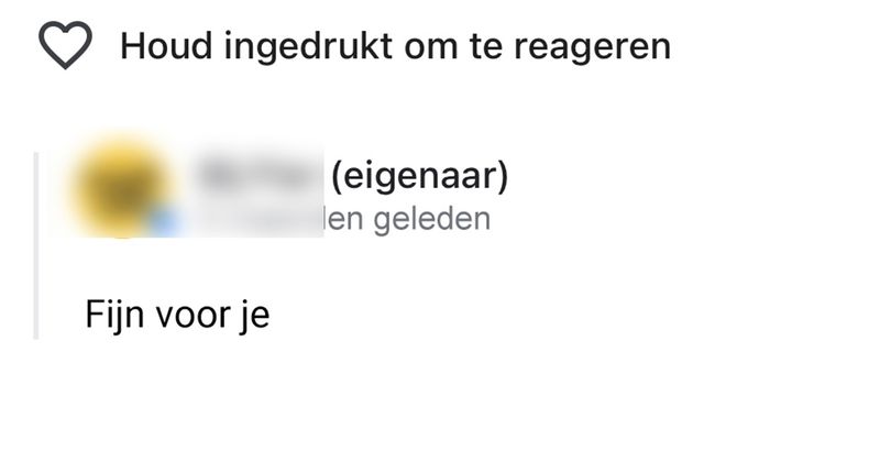 De eigenaar van dit lunchcafé reageert nogal droog op hele positieve beoordelingen (15 reviews)