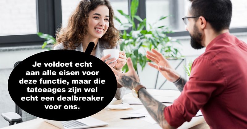 Als je ergens niet wordt aangenomen vanwege je tatoeages kan dit misschien wel een handige oplossing zijn (22 screens)