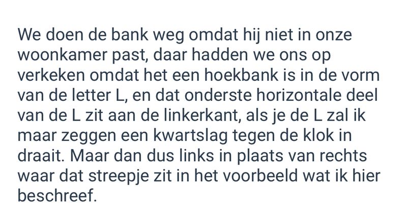 Deze mensen doen hun nieuwe hoekbank weg via Marktplaats en de beschrijving is zeker de moeite waard om even te lezen (5 screens)