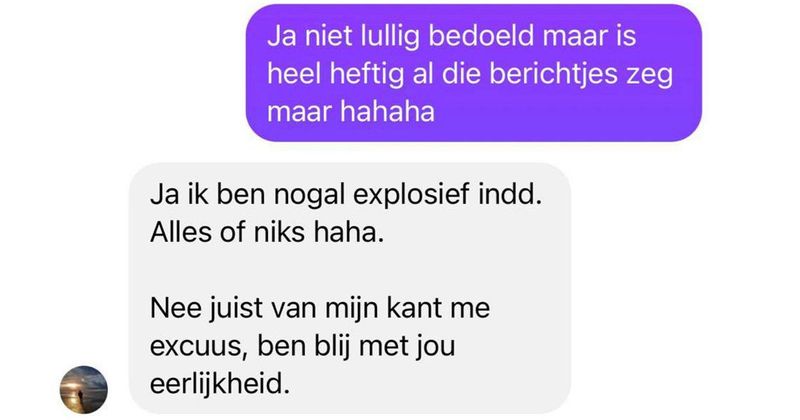 Dit is gewoon 'Baby Reindeer' in het echt. Jongen blijft maar berichten sturen en zichzelf opdringen zonder in te zien hoe irritant dit eigenlijk is (19 screens)