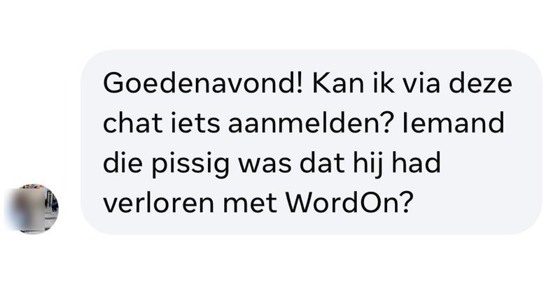 Hier een nogal competitief iemand die een simpel online woordspelletje wel heel erg serieus neemt (4 screens)