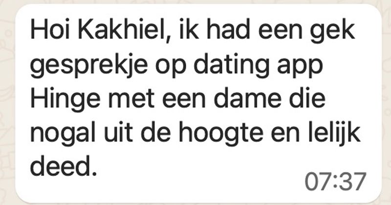 Vrouw die nogal arrogant en uit de hoogte doet gedraagt zich als een soort koningin op dating-app Hinge en gaat waarschijnlijk nooit een geschikte partner vinden (13 screens)