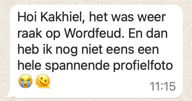 Gast op Wordfeud raakt afgeleid door de profielfoto van zijn tegenspeelster en komt met een vermoeiend voorstel (7 screens)