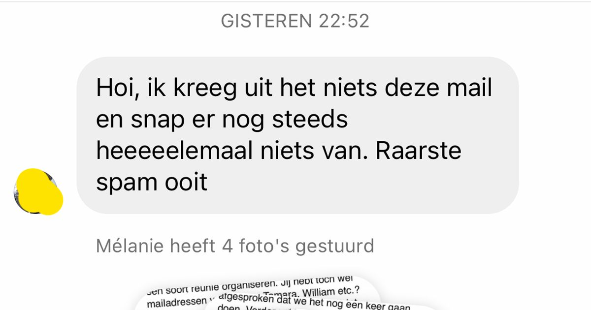 Vrouw ontvangt uit het niets deze mail en snapt er helemaal niets van, raarste spam ooit (4