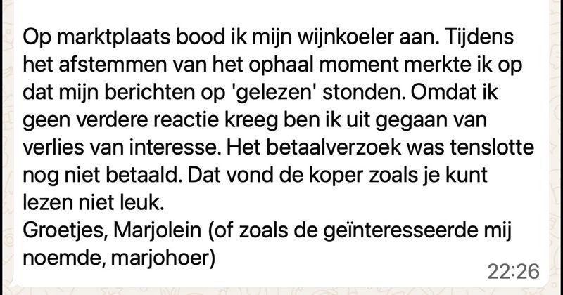 Hier weer een Marktplaats-gebruiker die niet echt tegen z'n verlies kan (2 screens)