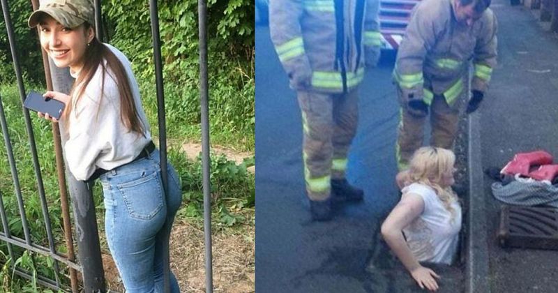 21 mensen die vastzitten op super stomme plekken