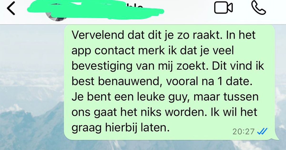 Gozer kan het niet hebben dat zijn date niet nog een keer wil afspreken