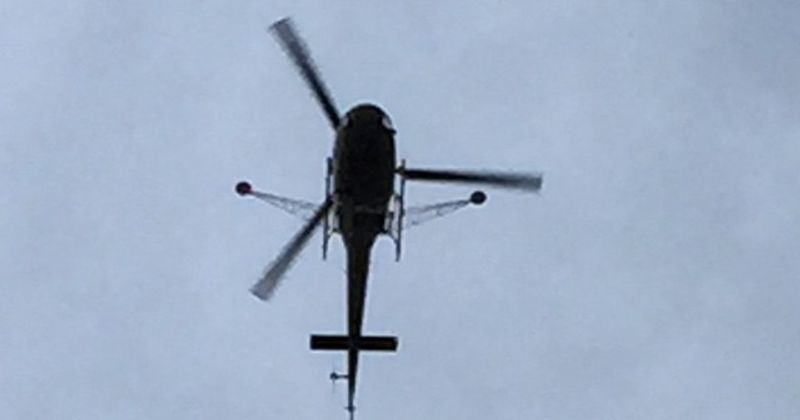 Haha deze helicopter heeft benen