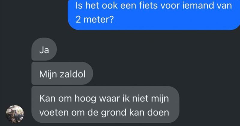 Jongen heeft interesse in tweedehands mountainbike alleen de verkoper heeft nogal een opdringerige manier van communiceren (7 screens)