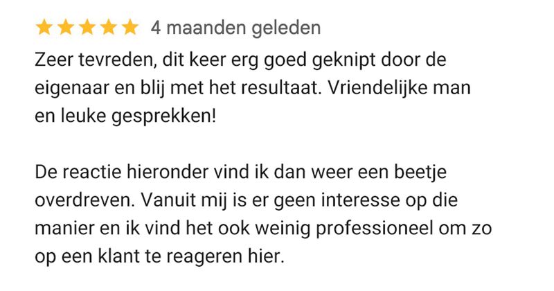 Kapsalon-eigenaar verwart Google Maps met datingsite en loopt publiekelijk een blauwtje bij deze klant