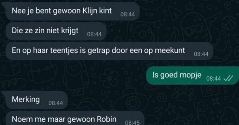 Hier weer een leuk avondvullend gesprek waarvan je zin krijgt om voor eeuwig vrijgezel te blijven (16 screens)