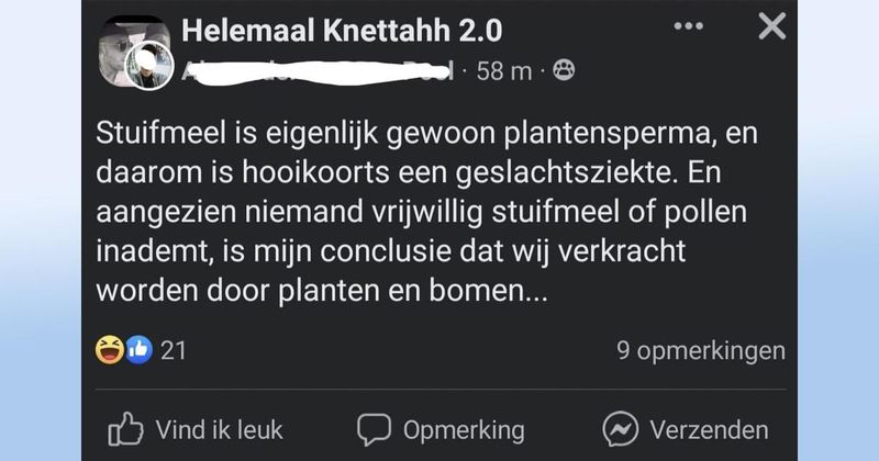 20 mensen die er nogal een aparte logica op nahouden 