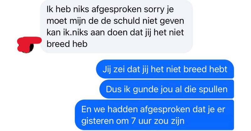 Man komt zogenaamd een loungeset ophalen maar afspraken nakomen is niet echt zijn sterkste kant (6 screens)