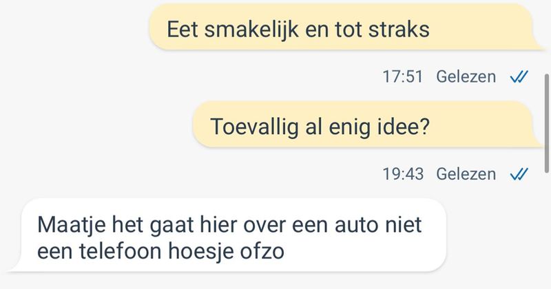 Man probeert z'n auto te verkopen via Marktplaats en wordt 3 dagen lang aan het lijntje gehouden door een gast die misschien interesse heeft, totdat zijn vriendin het gesprek overneemt (12 screens)