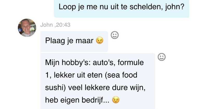 John weet precies wat vrouwen willen: een auto met lekker veel pk's en uitgescholden worden voor 'ondeugende puntje puntje puntje' (8 screens)