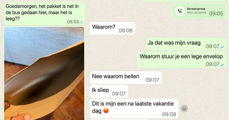 Jongen koopt Pokémon kaarten van iemand op Marktplaats maar als hij de envelop opent zit er niks in, het gesprek met de verkoper verloopt nogal stroef (8 screens)