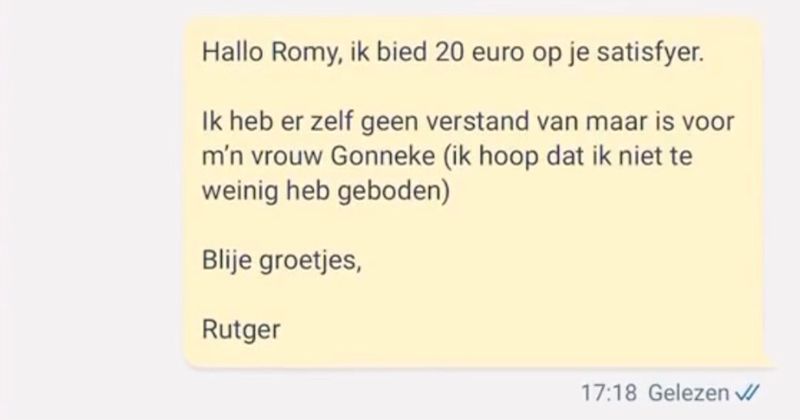 Dit soort gesprekken kun je verwachten als je je Satisfyer te koop zet op Marktplaats (8 screens)