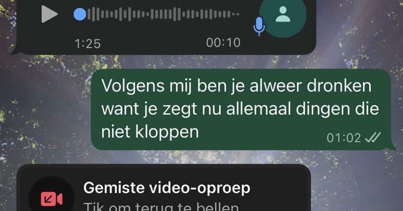 Deze gast die vreemdgaan de normaalste zaak van de wereld vindt valt zijn nieuwe date elke nacht lastig met dronken voice-memo's en teksten die helemaal nergens op slaan (17 screens)