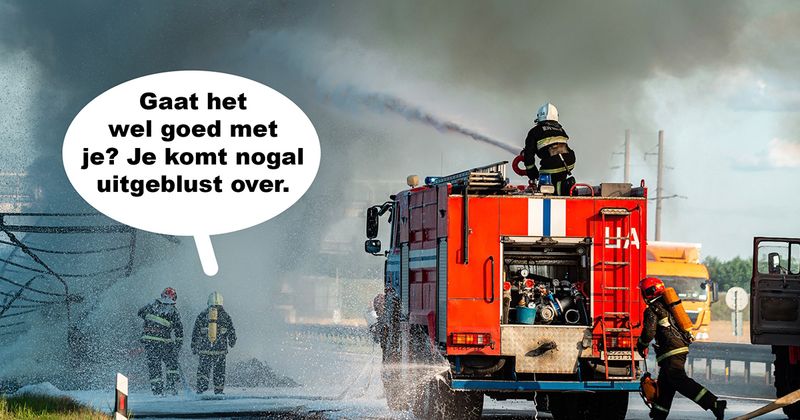 Dit soort gesprekken kun je ongeveer verwachten als brandweermannen een burn-out krijgen (16 screens)