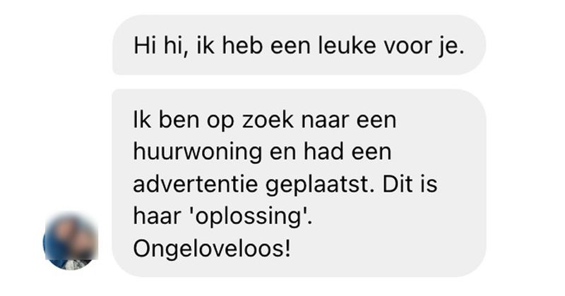 Sandra weet wel hoe je snel aan een huurwoning komt en hoe je een wachtlijst kunt omzeilen, er zit alleen wel een beetje een apart verhaal aan vast (2 screens)