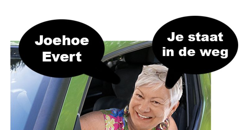 In de weg