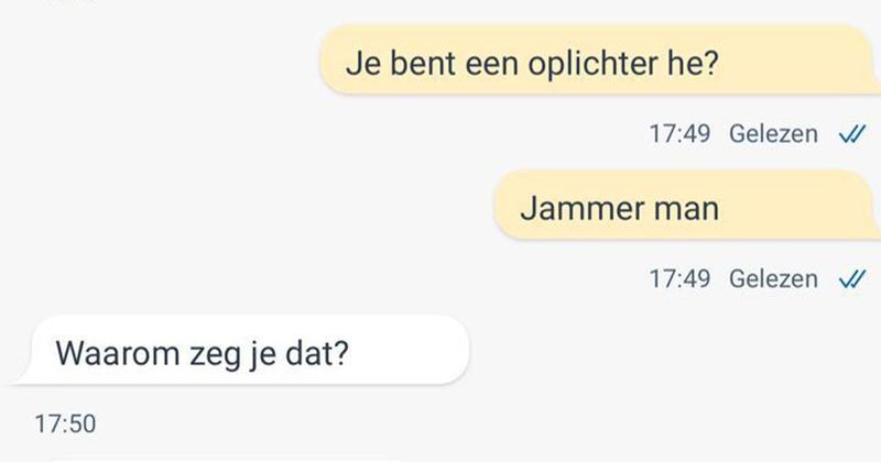 Persoon verkoopt duur horloge via Marktplaats, wordt betrapt op oplichting en doet niet eens echt moeite om het te ontkennen (4 screens)