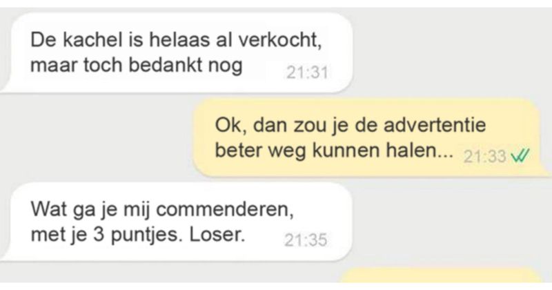 12 vet gezellige Marktplaats-gesprekken om de week mee te beginnen