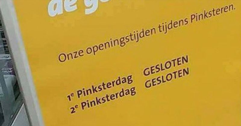 Hier wat openingstijden die eigenlijk echt helemaal nergens op slaan (10 foto's)