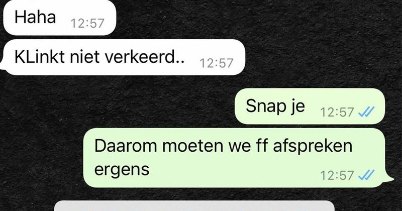 Oplichter wordt zelf in de maling genomen en stuurt een foto van z'n gezicht. 'Bedankt die gaat naar de politie' (7 screens)