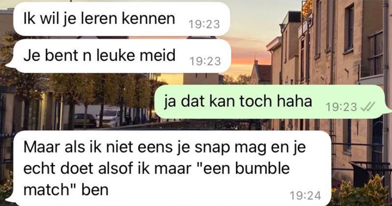 Gast kan het niet hebben dat ie wordt verwijderd op Snapchat door een date waar hij één keer een half uurtje online Mario Kart mee heeft gespeeld en komt even verhaal halen op WhatsApp (8 screens)