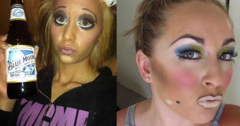 24 vrouwen die zo slecht zijn met make-up dat het pijn doet aan je ogen