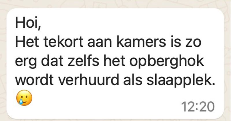 Als je nog op zoek bent naar een kamer in Groningen en je kunt niks vinden dan is dit opberghok misschien wel iets voor jou 