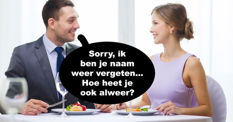 Myrthe heeft een slimme manier bedacht om de naam van haar date te onthouden (13 screens)