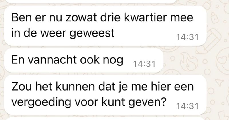 Man hoort 's nachts vreemde geluiden in het huis van de buren, gaat even poolshoogte nemen en wil daar meteen een vergoeding voor (12 screens)