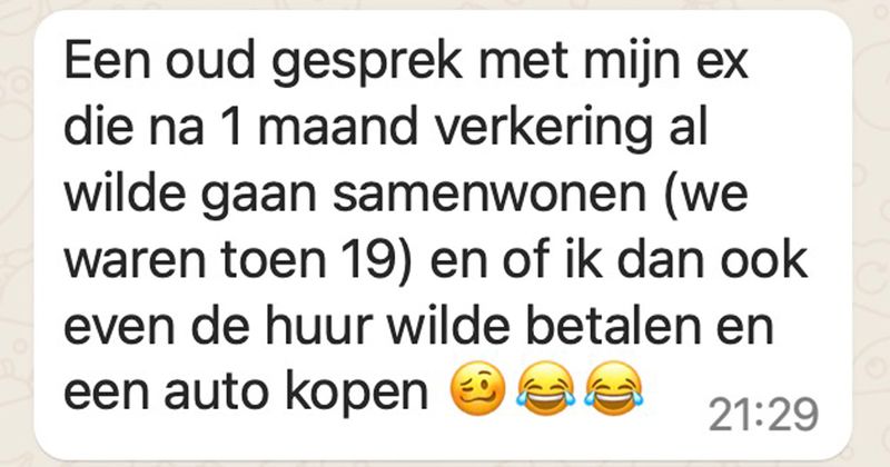 Gast wil na 1 maand verkering al gaan samenwonen met zijn vriendin maar heeft zelf niet eens geld om de huur te betalen omdat ie geen werk heeft (6 screens)
