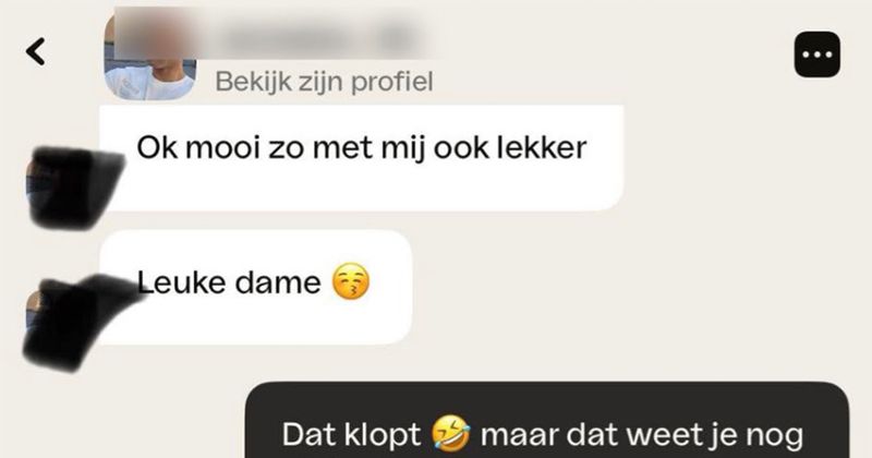 Man op dating-app is niet echt goed in vragen beantwoorden en zijn idee voor een eerste date schiet helaas ook niet echt in het juiste keelgat (5 screens)