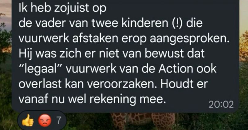 Mensen klagen over vuurwerkoverlast in deze buurtappgroep maar daar zijn niet alle buurtbewoners het mee eens (18 screens)