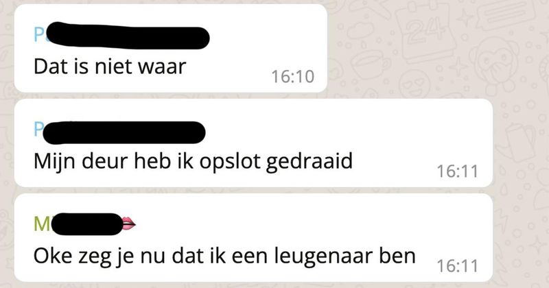 Huisgenootje doet alsof het de normaalste zaak van de wereld is om zomaar in te breken in andermans slaapkamer en even wat spullen te 'lenen' (8 screens) 