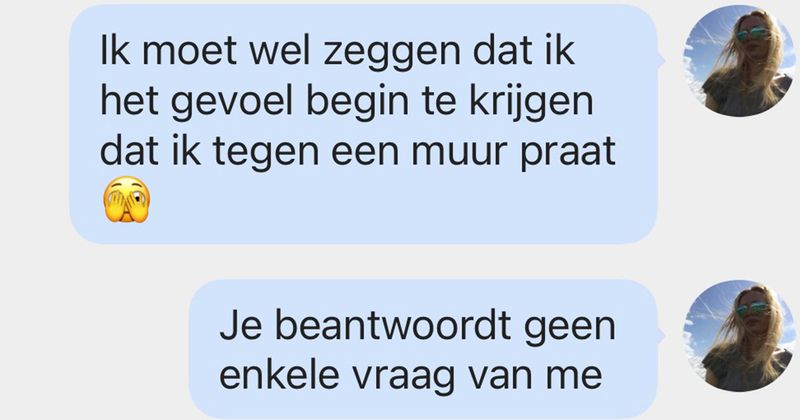 Lompe Groninger in dating-app is niet echt goed in het voeren van gesprekken en weet ook niet wat Thaise curry is (9 screens)