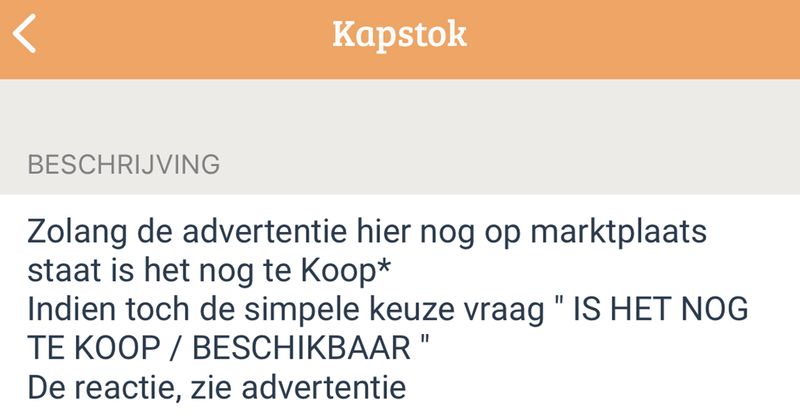Deze verkoper op Marktplaats heeft het echt helemaal gehad met mensen die maar domme vragen blijven stellen over zijn kapstok (4 screens)