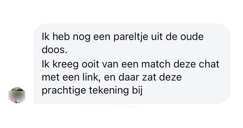 Meisje ontvangt deze leuke tekening die haar match op een datingsite speciaal voor haar gemaakt heeft, maar of die nou echt als een compliment opgevat kan worden?