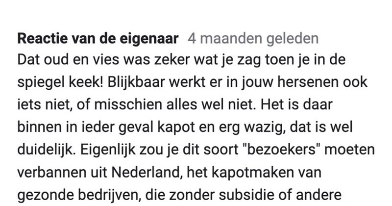 De eigenaar van deze vlindertuin kan niet echt goed tegen kritiek (5 reviews)