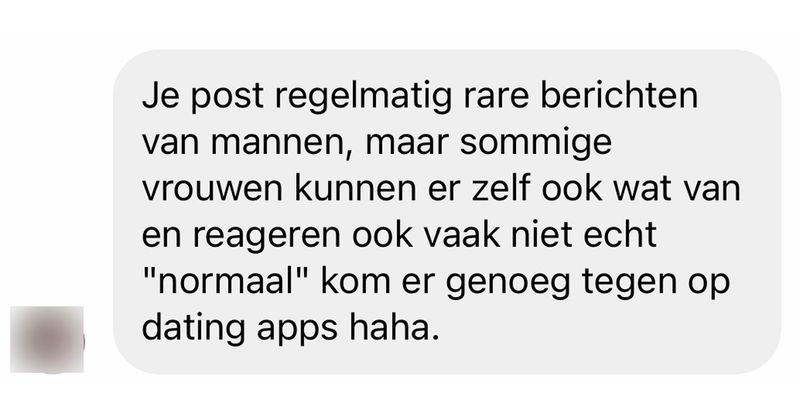Date gaat last minute niet door omdat de dame in kwestie het gevoel heeft dat ze met een computer praat i.p.v. met een echt mens (4 screens)