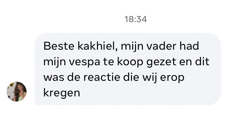 Vader zet Vespa van dochter op Marktplaats en ontvangt dit bericht met een grappig ruilvoorstel