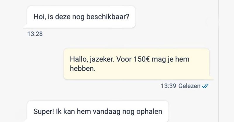 Dit is misschien wel de meest milieubewuste manier om een bank op te halen bij iemand van Marktplaats (7 screens)
