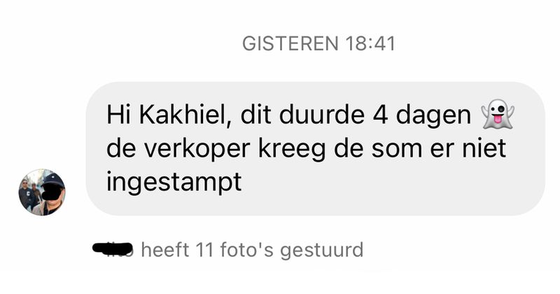 Onderhandeling op Marktplaats duurt 4 dagen omdat de verkoper niet kan hoofdrekenen (10 screens)