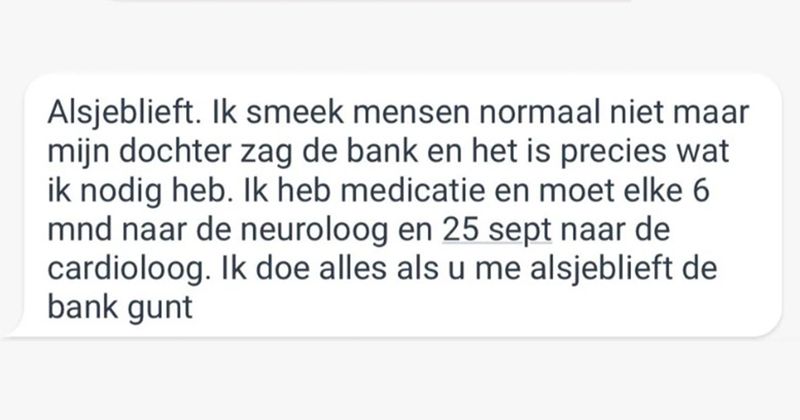 Vrouw die het echt ontzettend zwaar heeft wil heel graag een bepaalde bank van Marktplaats maar ze heeft alleen geen geld... (5 screens)