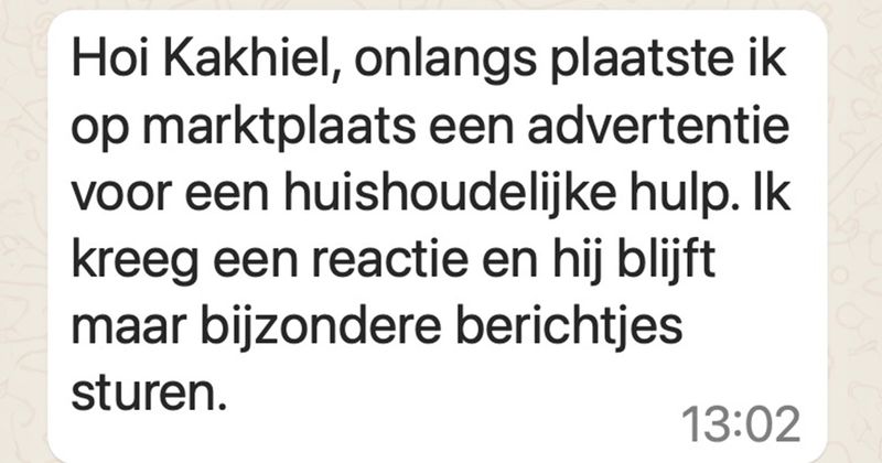 Vrouw zoekt huishoudelijke hulp via Marktplaats daar heeft deze getrouwde jongeman wel zin in... (5 screens)