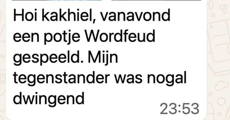 Deze dwingende Wordfeud-tegenstander neemt de spelregels wel heel erg serieus (5 screens)